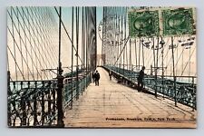c1908 UDB Postcard New York NY New York Brooklyn Bridge PromenadePedestrians picture