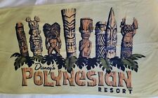 Disney Vintage Polynesian Resort Jungle Wood Tiki Print  Beach Towel 32x62 picture