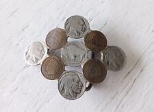Artisan Buffalo Nickel Indian Head Penny Belt Buckle Numismatic Coin Money 1890s picture