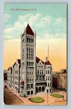 Syracuse New York, HISTORIC 1893 CITY HALL BUILDING, c1915 Vintage Postcard picture