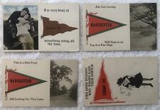 4 Post Cards 1913 Manchester, Elkhart Nappanee, IN, Advertisement, Humor picture