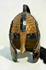 Medieval Helmet vintage Roman LARP Greek Steel Helmet with black plume Helmet picture