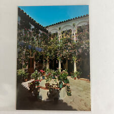 Spanish Courtyard Floral Architecture Postcard picture