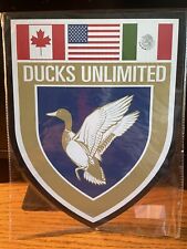 North America - Ducks Unlimited Metal Sign 10”x12” SHEILD SHAPE NIP RARE HTF picture