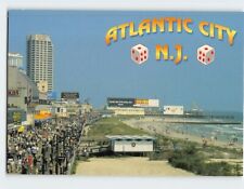 Postcard Birds eye view of the boardwalk and bathing beach Atlantic City NJ USA picture