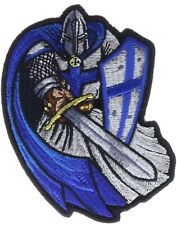 Blue Knight Crusader Sword Helmet Shield Templar 4 Inch Patch IV6362 F3D34U picture