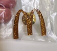 McDonald's Glitter Golden Arches Fast Food Employee Promo Pin NIP picture