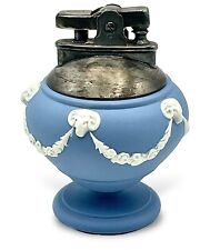 Vintage WEDGWOOD RONSON LIGHTER 1954 Blue Jasperware Ram Rose Rondelight England picture
