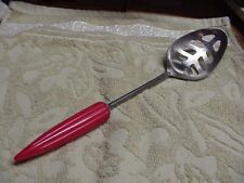 Vintage Slotted/Vented SERVING/COOKING SPOON Utensil ANDROCK BULLET RED Bakelite picture