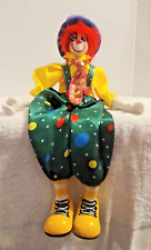 Vintage Poseable Clown Ganz Shelf Sitter Multicolored Hand painted 12
