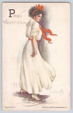 Postcard Artist Signed Pearle Eugenia Fidler College Girl Penn State? Antique picture