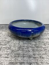 Vintage Art Pottery Bowl, Cobalt Blue, Drip Glazed, Great Condition picture