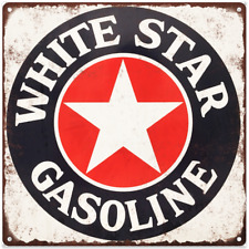 White Star Gas Gasoline Garage Shop Mancave Metal Sign Repro 12x12