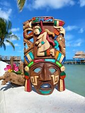 Handcrafted Carved Mask - Aztec Art for Wood Wall Decor 16-inch picture