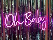 Pink Oh Baby Neon Signs for Wall Decor, LED Reusable Neon Lights Sign for Bedroo picture