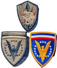 USA Miliary Soldier Uniform Vintage Patch Lot of 3 Worn & Removed Patches picture