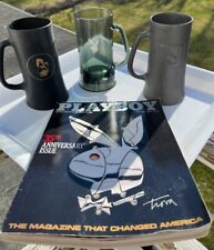 PLAYBOY 3 Mugs , 35th Anniversary Issue Magazine VTG Nice Collector Lot PLAYBOY picture