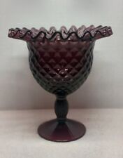 Vtg Viking Yesteryear Amethyst Purple Pineapple Diamond Point Compote Candy Dish picture