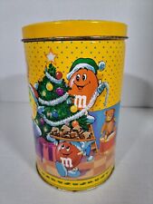 Vintage M&M's TIn Can Empty From 1994 Mars Candy Peanut Christmas Santa Rare picture