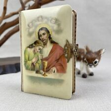 Polish Prayer Book Vintage Celluloid with Crucifix & Metal Clasp Chwala Boza picture