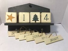 Calendar Block Wooden Hang Wall LTD Commodities 1999 With Holiday Symbols, #s picture