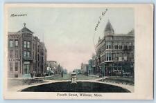 c1920's Fourth Street Buildings Hotels Dirt Road Willmar Minnesota MN Postcard picture
