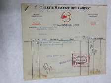 Amsterdam, NY Collette Mfg. Co. Toys & Sporting Goods 1946 Invoice picture