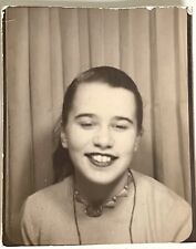 Vintage Photo Booth Found arcade photograph 1940s Pretty Gal Cute Girl picture