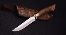 Author's Exclusive Tourist Hunting Kitchen Handmade Knife Pike + Leather Sheath picture