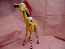 Analee 12” 2010 Christmas Giraffe W/Santa Hat & Candy Cane Stockings picture