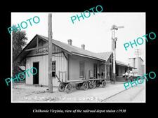 OLD 8x6 HISTORIC PHOTO OF CHILHOWIE VIRGINIA THE RAILROAD DEPOT c1930 picture