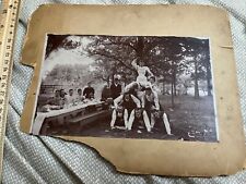 Antique Mounted Photograph: Pyramid In front of Picnic - Male Base, Female Flyer picture