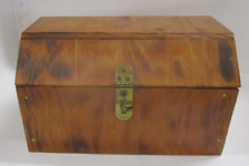 Vintage Handmade Wood Treasure Chest Box picture