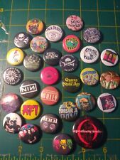 Vintage Lot of 30 1990s Rock Punk Grunge Marley Pin Back Buttons | Jacket Fodder picture