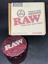 Vintage RAW Artisan Series Whole Leaf 3 Piece Aluminum Grinder American Made picture