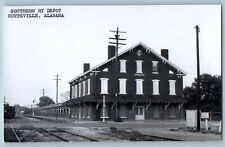 Huntsville Alabama AL Postcard Southern Railway Depot Station c1950's RPPC Photo picture