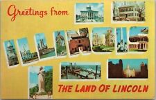c1950s ILLINOIS Large Letter Postcard 