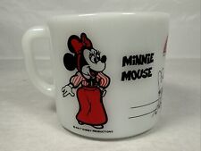 Vintage  Anchor Hocking Disney Mickey Minnie Mouse  Disneyana Milk Glass Mug picture