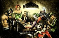 Batman Villains Playing Poker Framed Art Poster Joker Harley Quinn - NEW USA picture