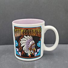 Vintage Cherokee Coffee Mug Souvenir Native American  Purple White picture
