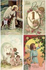 ANGELS WITH BETTER EMBOSSED, 350 Old Postcards Mostly Pre-1940 (L6735) picture