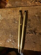 Vintage CROSS PEN & PENCIL SET 1/20 14K Gold Filled used No Engraving or Mono picture