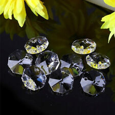 100pcs 14mm AAA 1 Hole Clear Octagon Crystal Glass Beads Chandelier Chain Parts picture