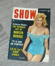 SHOW DIGEST MEN's PINUP MAGAZINE November 1957 MARILYN MONROE LILI St. CYR picture