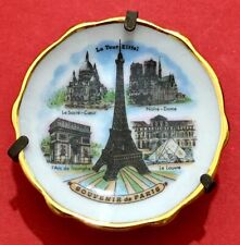 Vintage decorative miniature plate. Limoges, France. SOUVENIR de PARIS.  picture