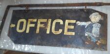 Antique Sales Office Pointer Sign Advertising Double sided hand painted Funny picture