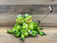 Frog Family Taking Selfie Resin Figurine 8.5