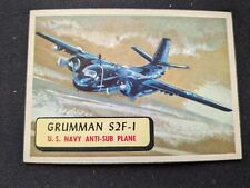 1957 Topps Planes of the World Card # 95 Grumman S2F-1 - U.S. Anti-Sub Plane (EX picture