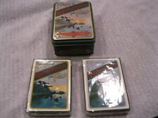 Vintage Remington First In The Field Playing Cards Tin & 2 new unopened decks picture