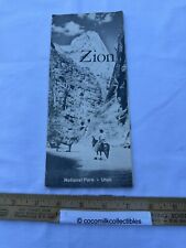 Vintage 1962 Travel Brochure Zion National Park Utah NP Info Maps Fold Open UT picture